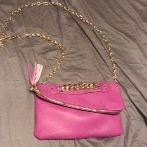 Bright purple clutch